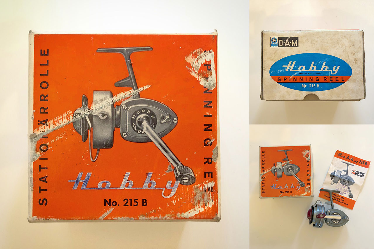 Photo showing an old package of fishing equipment