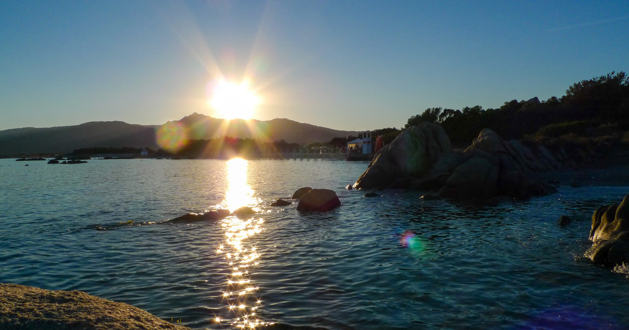 Sunset at the beach in Sardinia